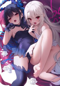 cameltoe dress fate/kaleid_liner_prisma_illya fate/stay_night halo illyasviel_von_einzbern loli miyu_edelfelt nahaki no_bra pantsu skirt_lift thighhighs thong wings