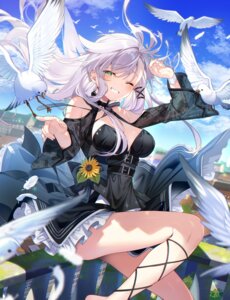 ancerise_sacred dress mishima_kurone no_bra see_through skirt_lift