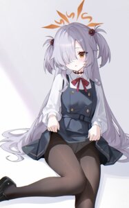 blue_archive halo itagaki_kanoe loli pantsu pantyhose seifuku skirt_lift tattoo usagi_(786113654)