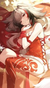 animal_ears bandages christmas dress goomrrat no_bra tail tattoo ye_shunguang zenless_zone_zero