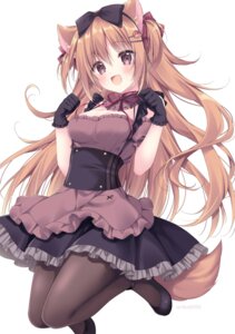 amairo_chocolata amamiya_mikuri animal_ears cabbage_soft inumimi korie_riko no_bra pantyhose tail waitress