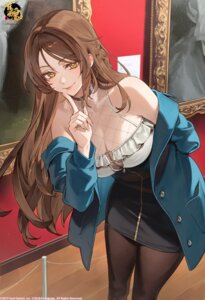 fishnets itou_(very_ito) majsoul no_bra pantyhose see_through terasaki_chihori