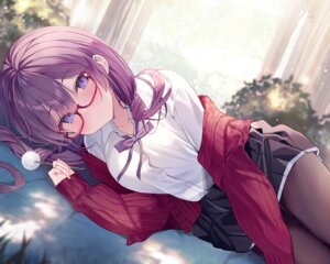 ebihara_beniko megane pantyhose seifuku sweater