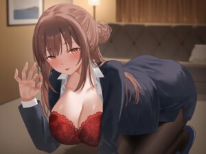 Rating: Questionable Score: 23 Tags: bra business_suit jpeg_artifacts lingerie open_shirt pantyhose suzuame_yatsumi wallpaper User: Arsy