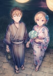 Rating: Safe Score: 33 Tags: asamura_yuuta ayase_saki gimai_seikatsu hiten yukata User: himeno_nanako