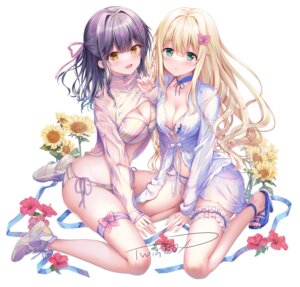 Rating: Questionable Score: 39 Tags: bikini garter heels inagaki_minami nanami_yuuno open_shirt see_through shirt_lift swimsuits symmetrical_docking twinbox twinbox_gakuen User: himeno_nanako