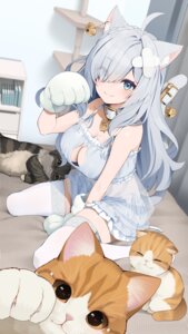 Rating: Questionable Score: 44 Tags: animal_ears bandaid bra indie_virtual_youtuber neko nekomimi pantsu sakura_qoo see_through string_panties tail thighhighs User: 弱受猫
