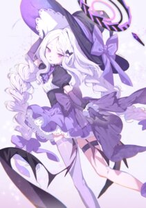 blue_archive dress garter halo sorasaki_hina thighhighs ugjk0925 wings witch