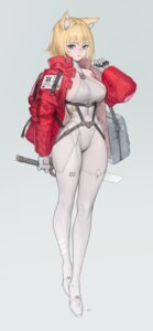 animal_ears ki_min-woo leotard no_bra pantyhose stockings sword thighhighs