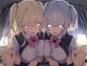 bra see_through seifuku symmetrical_docking tegurayuki wet wet_clothes