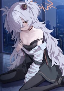 blue_archive bra halo itagaki_kanoe lingerie loli pantyhose seifuku takashima_shoa tattoo undressing