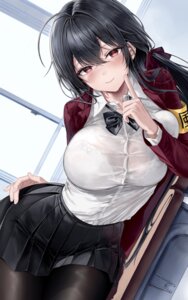 azur_lane bra pantyhose see_through seifuku taihou_(azur_lane) ya_ta
