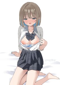 Rating: Questionable Score: 42 Tags: bra detexted muninshiki nipple_slip nipples open_shirt seifuku undressing User: himeno_nanako