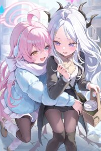 Rating: Safe Score: 54 Tags: blue_archive devil halo heterochromia horns pantyhose ruhia sorasaki_hina sweater takanashi_hoshino thighhighs wings User: KenB