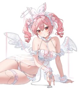 angel garter halo lingerie pantsu rosuuri rosuuri_(vtuber) see_through wings