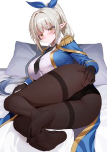 cameltoe chaperina_philosys pantsu pantyhose pointy_ears see_through skirt_lift tagme uniform