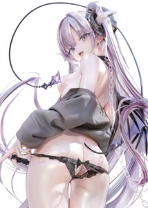 Rating: Questionable Score: 52 Tags: ass breasts devil horns iijima_masashi lingerie loli no_bra pantsu panty_pull pointy_ears tail thong undressing wings User: Anonymous