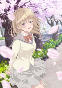 haibara-kun_no_tsuyokute_seishun_new_game hoshimiya_hikari seifuku skirt_lift tagme