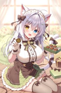 Rating: Safe Score: 13 Tags: aina_rive animal_ears heterochromia maid mauve nekomimi stockings tail thighhighs valentine User: Anonymous