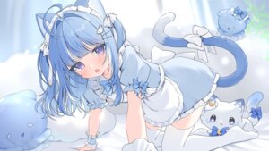 Rating: Safe Score: 9 Tags: animal_ears hatago indie_virtual_youtuber kurageu_roa maid nekomimi tail thighhighs wallpaper User: tagme