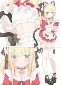 Rating: Questionable Score: 57 Tags: animal_ears bloomers garter heels kani_biimu loli maid nekomimi shimotsuki_potofu skirt_lift stockings tail thighhighs valentine wings User: himeno_nanako