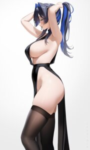 dress hololive hololive_english lyusiola no_bra nopan ouro_kronii thighhighs