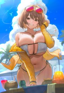 95--- anis bikini goddess_of_victory:_nikke megane open_shirt swimsuits wet