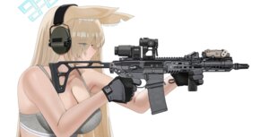 Rating: Questionable Score: 18 Tags: animal_ears blue_archive bra fte_(fifteen_199) gun halo headphones inumimi ogata_kanna_(blue_archive) User: Genex