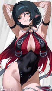 Rating: Questionable Score: 44 Tags: animal_ears fishnets garter helloimtea jane_doe leotard no_bra tail torn_clothes zenless_zone_zero User: Arsy