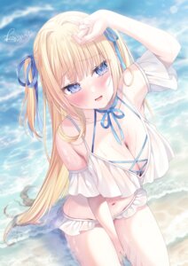 bikini komari see_through swimsuits wet wet_clothes