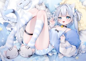 animal_ears bloomers garter iriam mihanada_mimu miko_suuuuu nekomimi pajama sweater tail