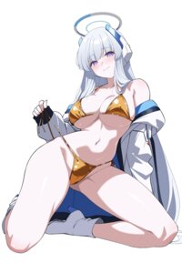 Rating: Questionable Score: 56 Tags: bikini blue_archive halo heels open_shirt reia_76 swimsuits thong undressing ushio_noa User: VigorousMMM