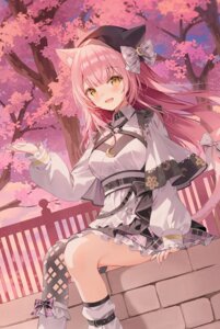 Rating: Safe Score: 33 Tags: animal_ears cleavage indie_virtual_youtuber munmosshu nekomimi skirt_lift tail thighhighs uniform weri User: Anonymous