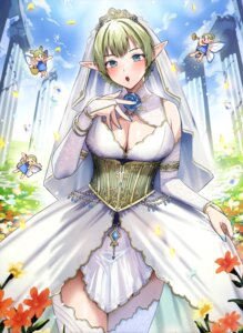 Rating: Questionable Score: 2 Tags: corset doushimasho dress elf fairy pantsu pointy_ears see_through skirt_lift thighhighs wedding_dress wings User: drop
