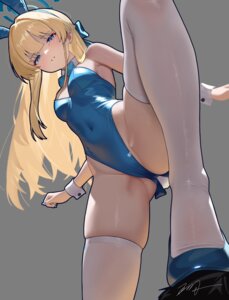 animal_ears asuma_toki blue_archive bunny_ears bunny_girl halo no_bra tagme tail thighhighs transparent_png