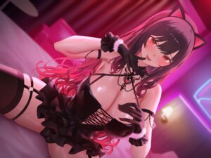 Rating: Questionable Score: 33 Tags: animal_ears cameltoe dress garter nekomimi no_bra pantsu skirt_lift stockings suzuame_yatsumi thighhighs wallpaper User: Arsy