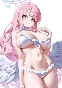 angel bikini blue_archive misono_mika okayusonmu swimsuits wings