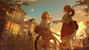 kuma_(kumasan_82) landscape seifuku skirt_lift