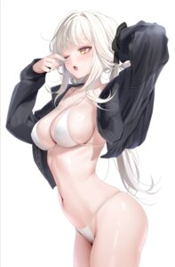 bikini blanc_(nikke) goddess_of_victory:_nikke open_shirt ruhee swimsuits