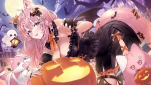 Rating: Questionable Score: 10 Tags: animal_ears dress hai_0013 hakui_koyori halloween hololive mofukoyo_(hakui_koyori) no_bra tail thighhighs torn_clothes wallpaper wings User: tagme