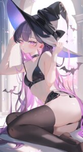 bikini halloween otonoha_moe skirt_lift swimsuits thighhighs witch