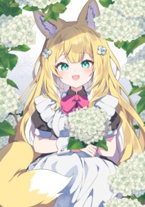 animal_ears kamiyoshi_rika kitsune maid tail