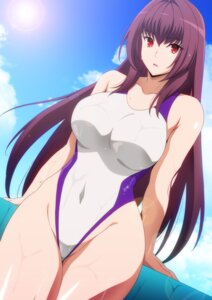 fate/grand_order harahera scathach_(fate) swimsuits wet