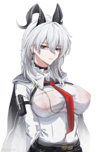 dress_shirt horns nipples no_bra see_through shiraitoart983 wet wuthering_waves zani