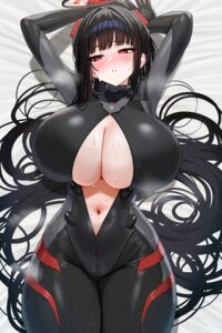 Rating: Questionable Score: 25 Tags: blue_archive bodysuit halo mizikayo no_bra open_shirt tsukatsuki_rio wet User: Arsy