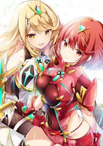 dress garter hikari_(xenoblade_2) homura_(xenoblade_2) leotard pantyhose thighhighs ui_frara xenoblade_(series) xenoblade_2