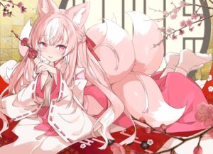 animal_ears kamiyoshi_rika kitsune miko tail