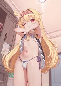 Rating: Questionable Score: 11 Tags: bachibachi_(tisen) cameltoe dress little_witch_nobeta loli no_bra nobeta pantsu skirt_lift string_panties undressing User: KenB