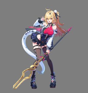 Rating: Questionable Score: 5 Tags: cissia garter heels stockings tagme tail thighhighs transparent_png underboob weapon zenless_zone_zero User: zyll