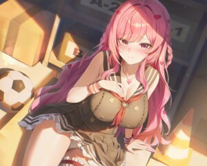 Rating: Questionable Score: 50 Tags: cleavage garter open_shirt pantsu seifuku sibo skirt_lift soccer User: Arsy